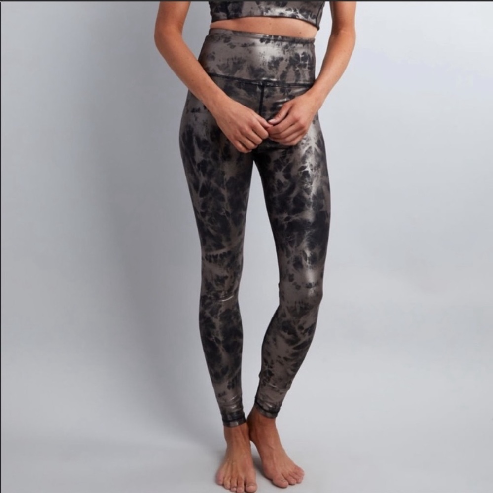 Savvi Phoenix Leggings Metallic Gold Tie Dye XL